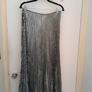 H&M Sold Out Elegant Silver Pleated Skirt